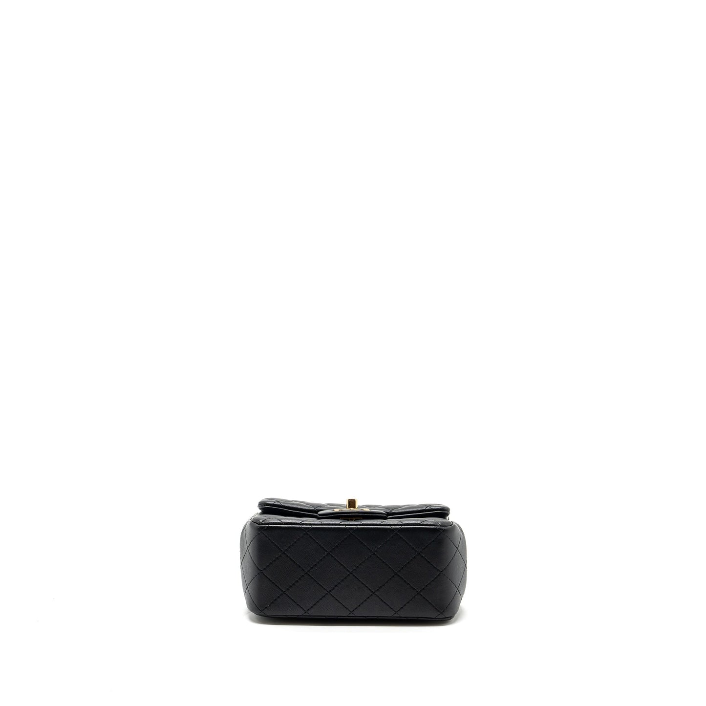Chanel Mini Square Flap Bag Lambskin Black GHW (Microchip)