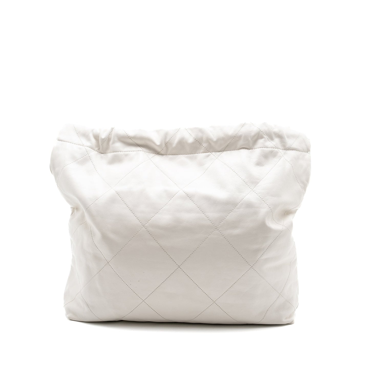 Chanel Medium 22bag calfskin white GHW (microchip)