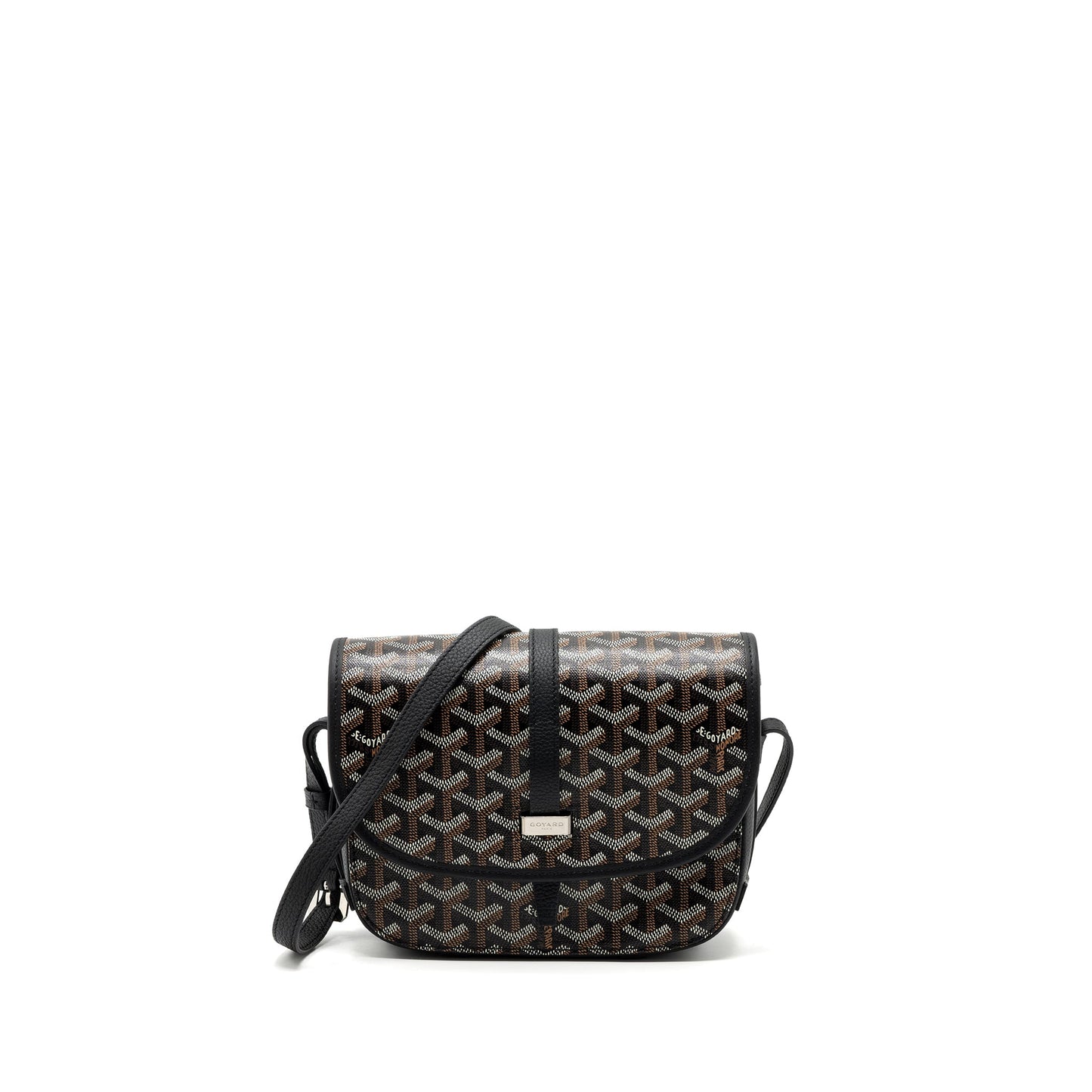 Goyard messenger bag calfskin/goyardine canvas black SHW