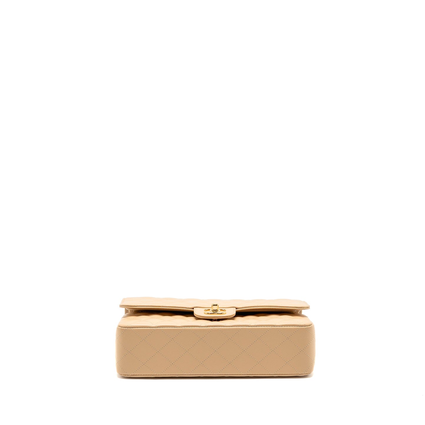 Chanel Medium Classic Double Flap Bag Caviar Beige LGHW (Microchip)