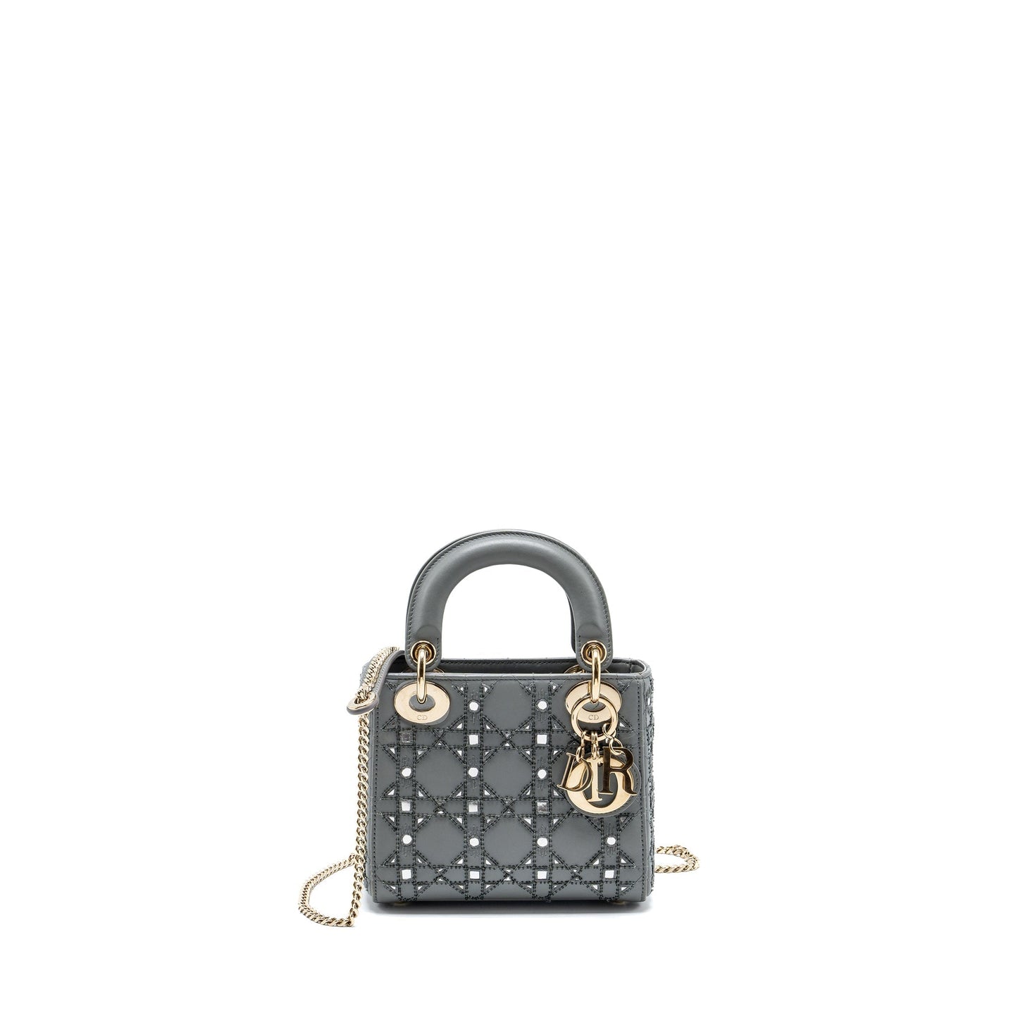 Luxury Dior Mini Lady Luxury Dior Limited Edition Lambskin Grey LGHW