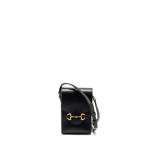 Gucci Horsebit Mini Crossbody Bag Leather Black GHW
