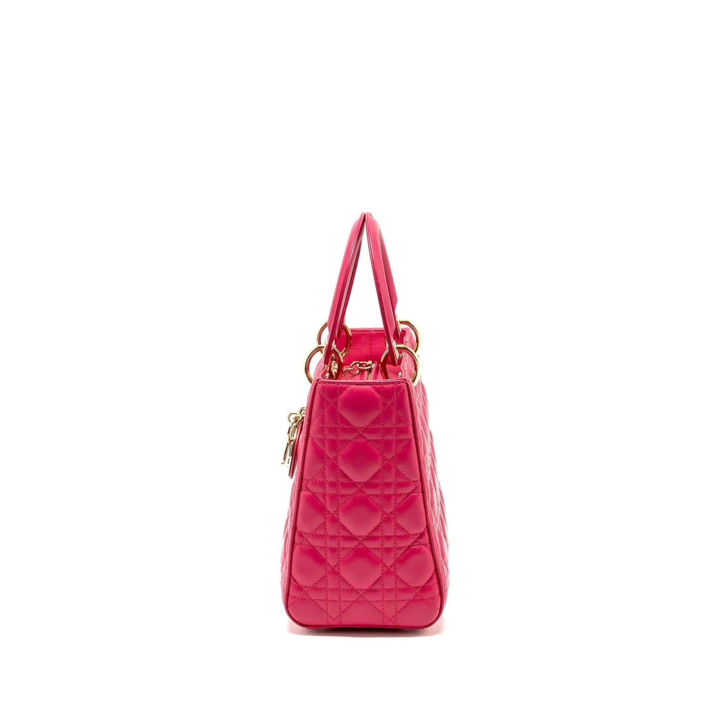 Luxury Dior Medium Lady Luxury Dior Lambskin Pink LGHW