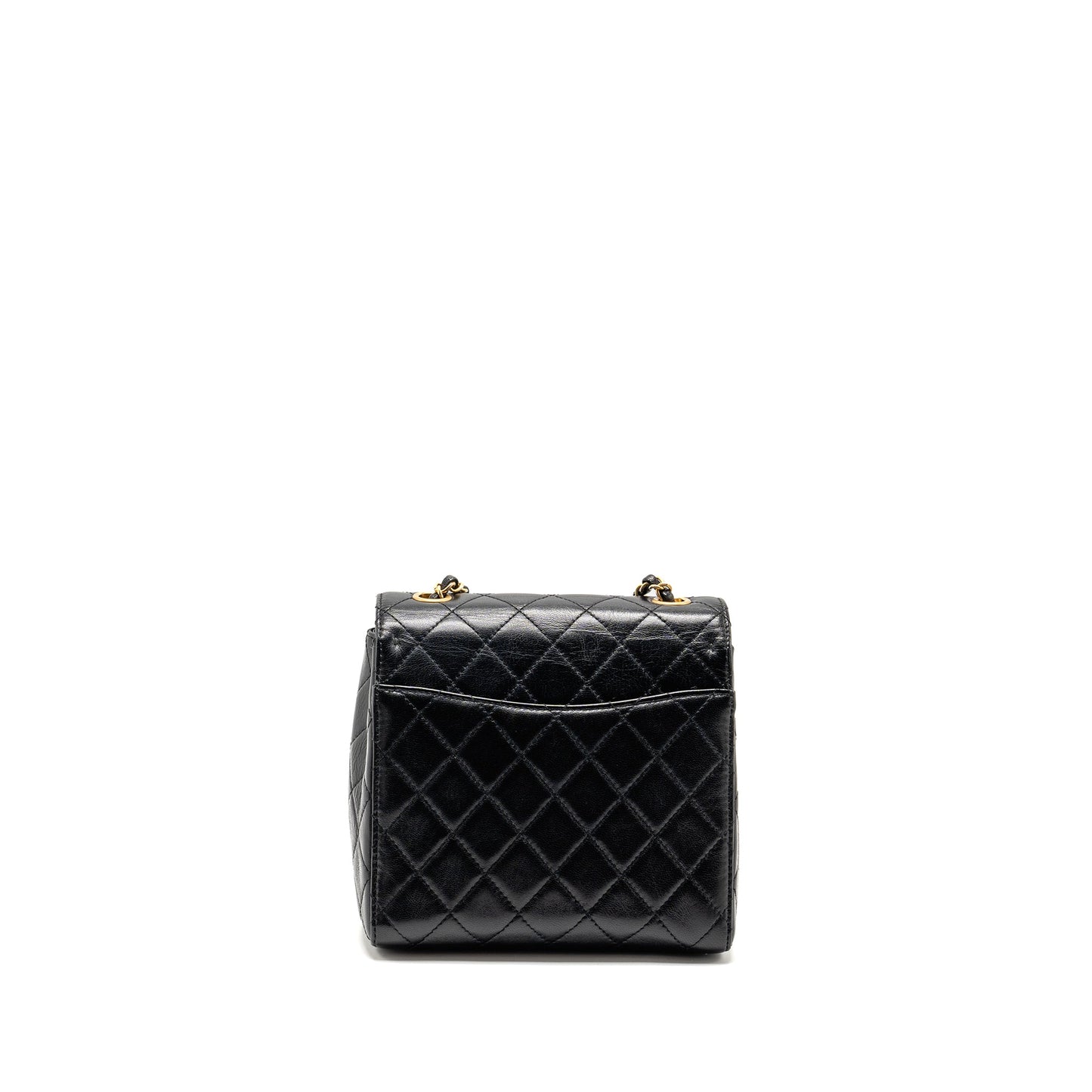 Chanel 22K Retro Classic New Square Large Flap Bag Goatskin Black GHW (Microchip)