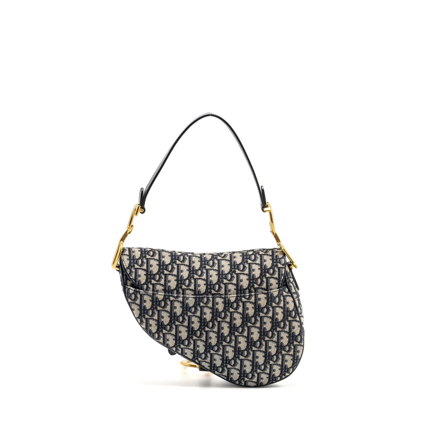 Luxury Dior Medium Saddle Bag Blue Oblique Canvas GHW