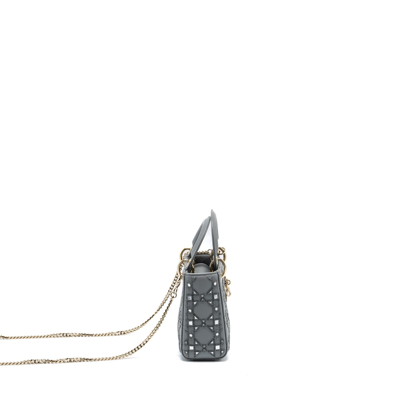 Luxury Dior Mini Lady Luxury Dior Limited Edition Lambskin Grey LGHW