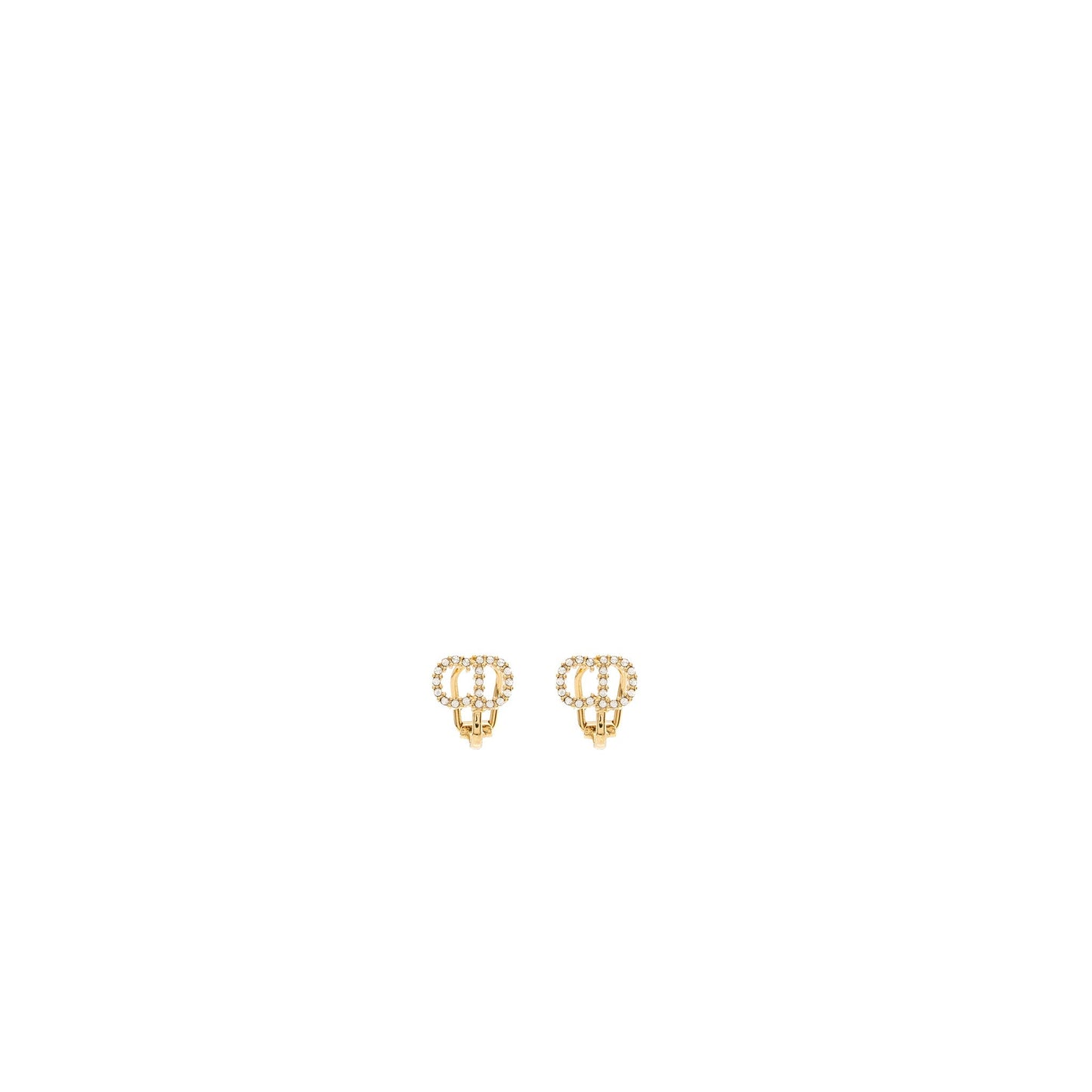 Luxury Dior CD LOGO EAR CLIPs CRYSTAL GHW