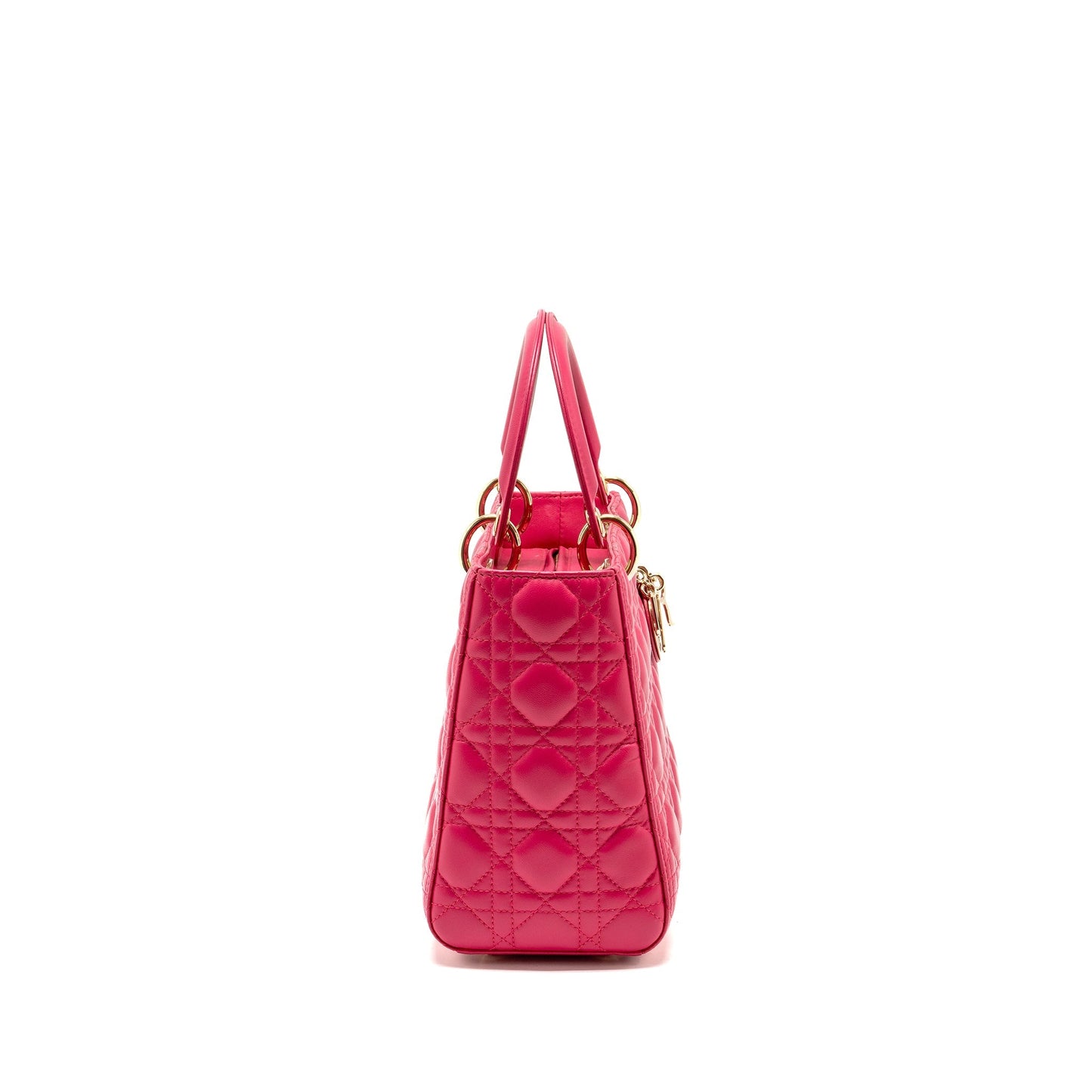 Luxury Dior Medium Lady Luxury Dior Lambskin Pink LGHW