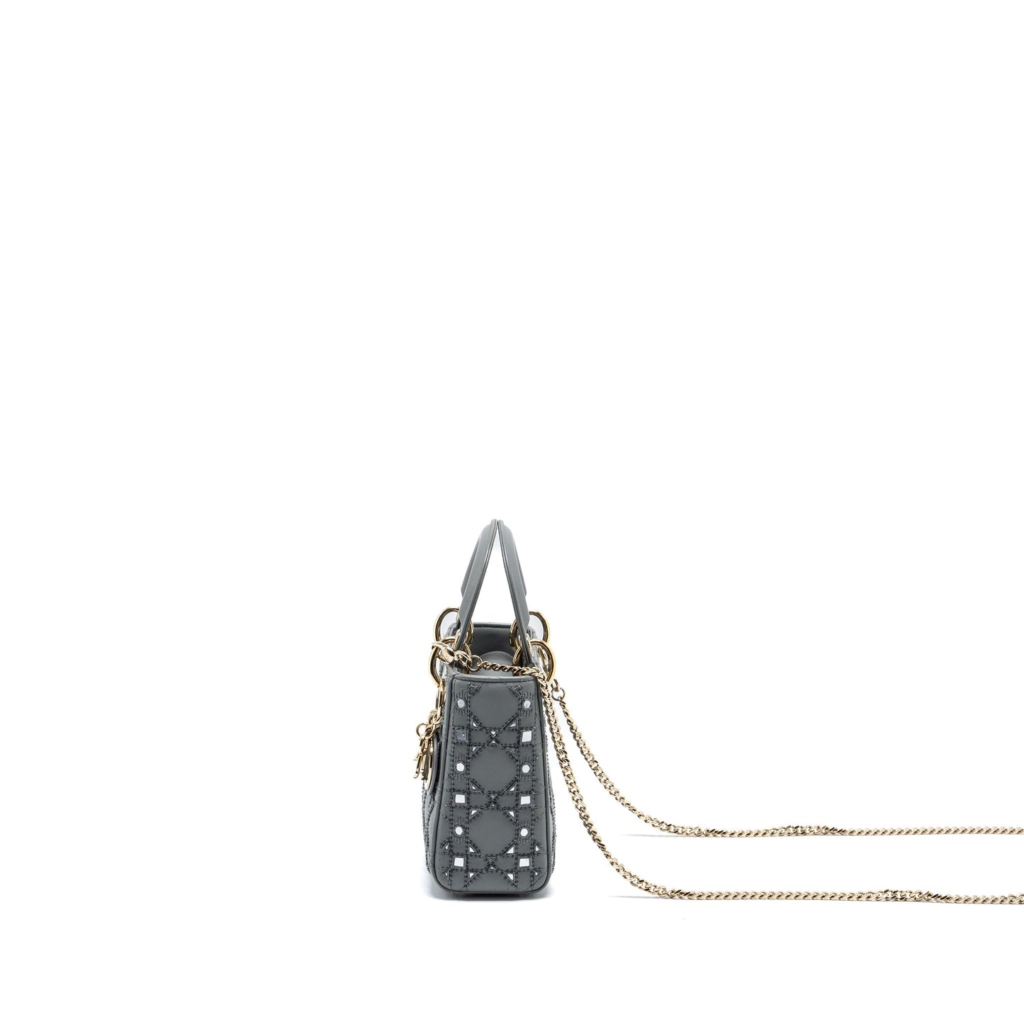 Luxury Dior Mini Lady Luxury Dior Limited Edition Lambskin Grey LGHW