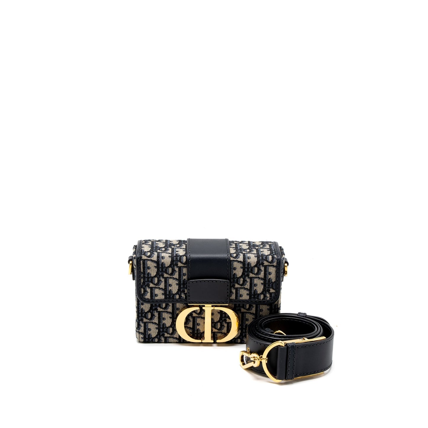 Luxury Dior 30 Montaigne Box Bag Blue Luxury Dior Oblique Jacquard GHW