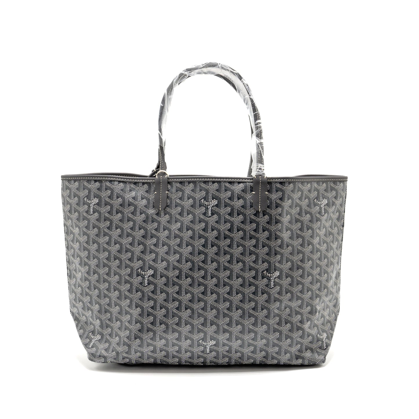 Goyard Saint Louis PM Tote Bag Goayrdine Canvas/Calfskin Grey SHW