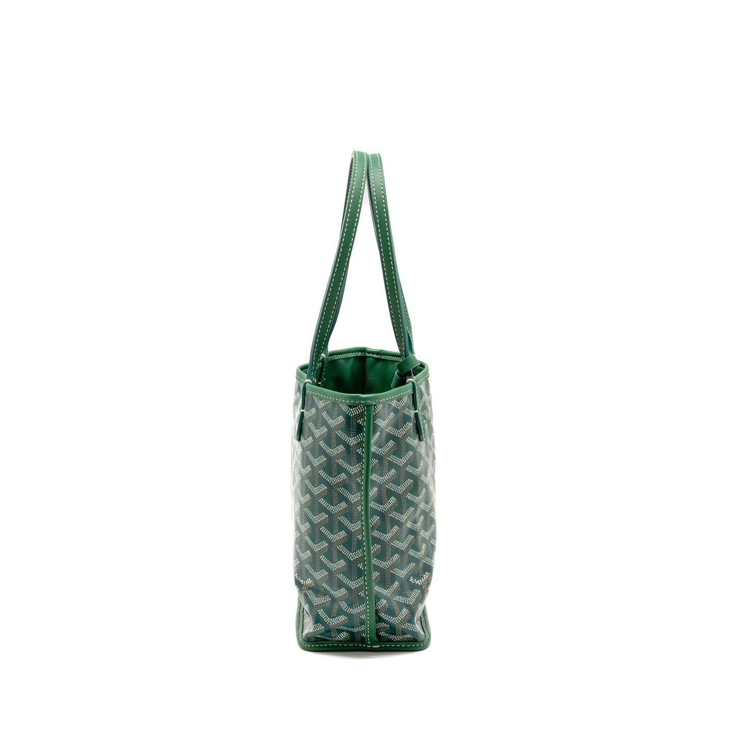 Goyard Mini Anjou Tote Bag Goyardline Canvas Green SHW