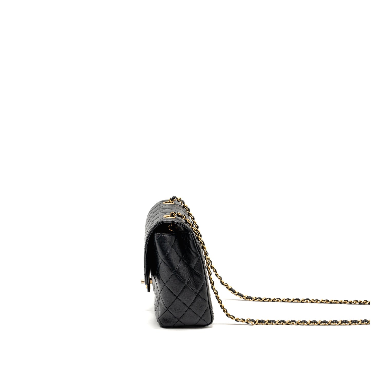 Chanel 22K Retro Classic New Square Large Flap Bag Goatskin Black GHW (Microchip)
