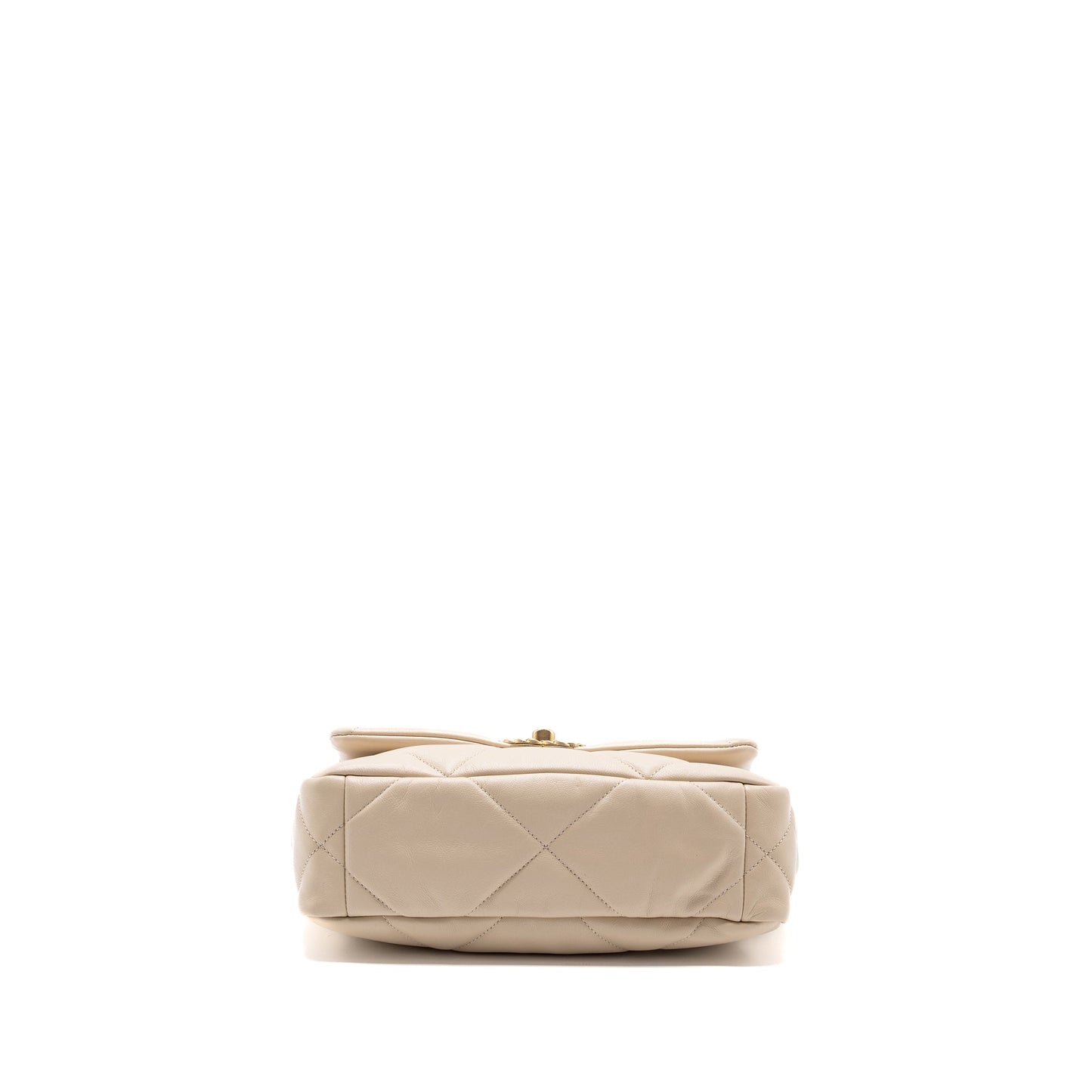 Chanel small 19 bag goatskin light beige multicolour hardware