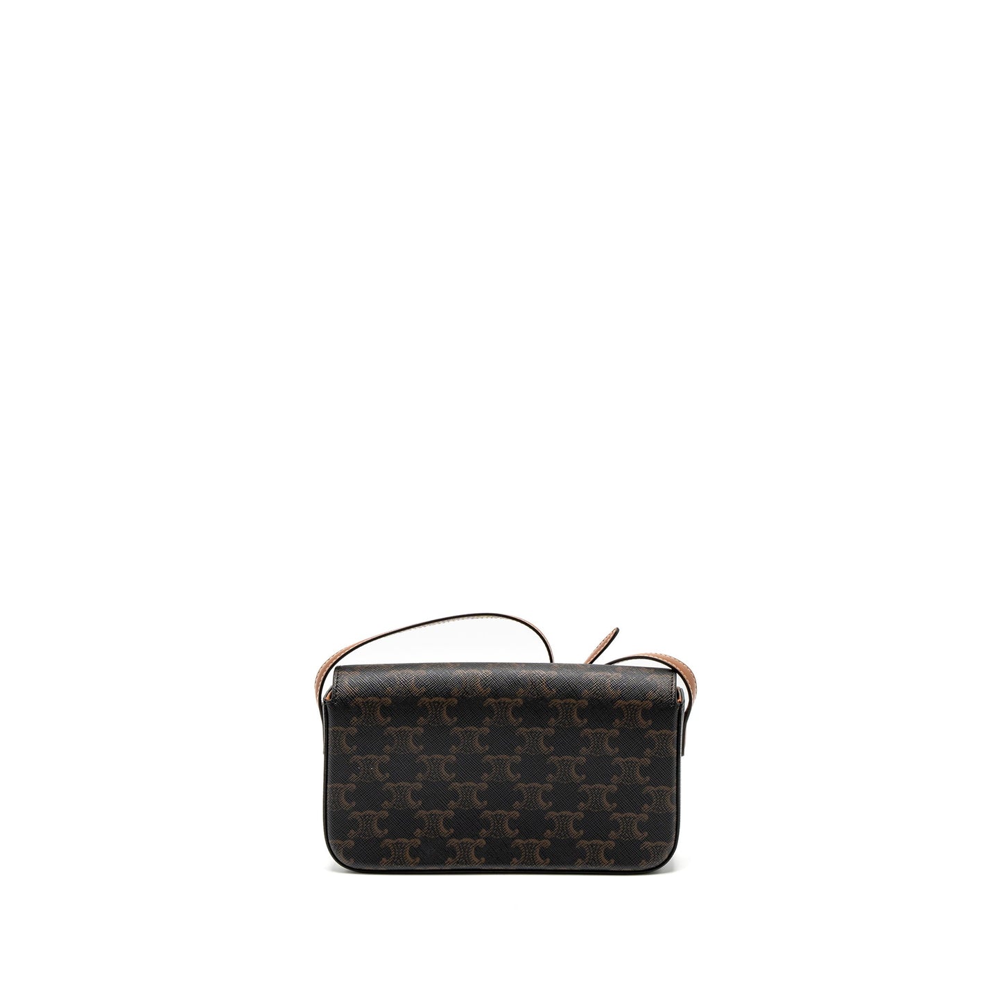 Celine Triomphe Shoulder Bag Triomphe Canvas/Calfskin Tan GHW