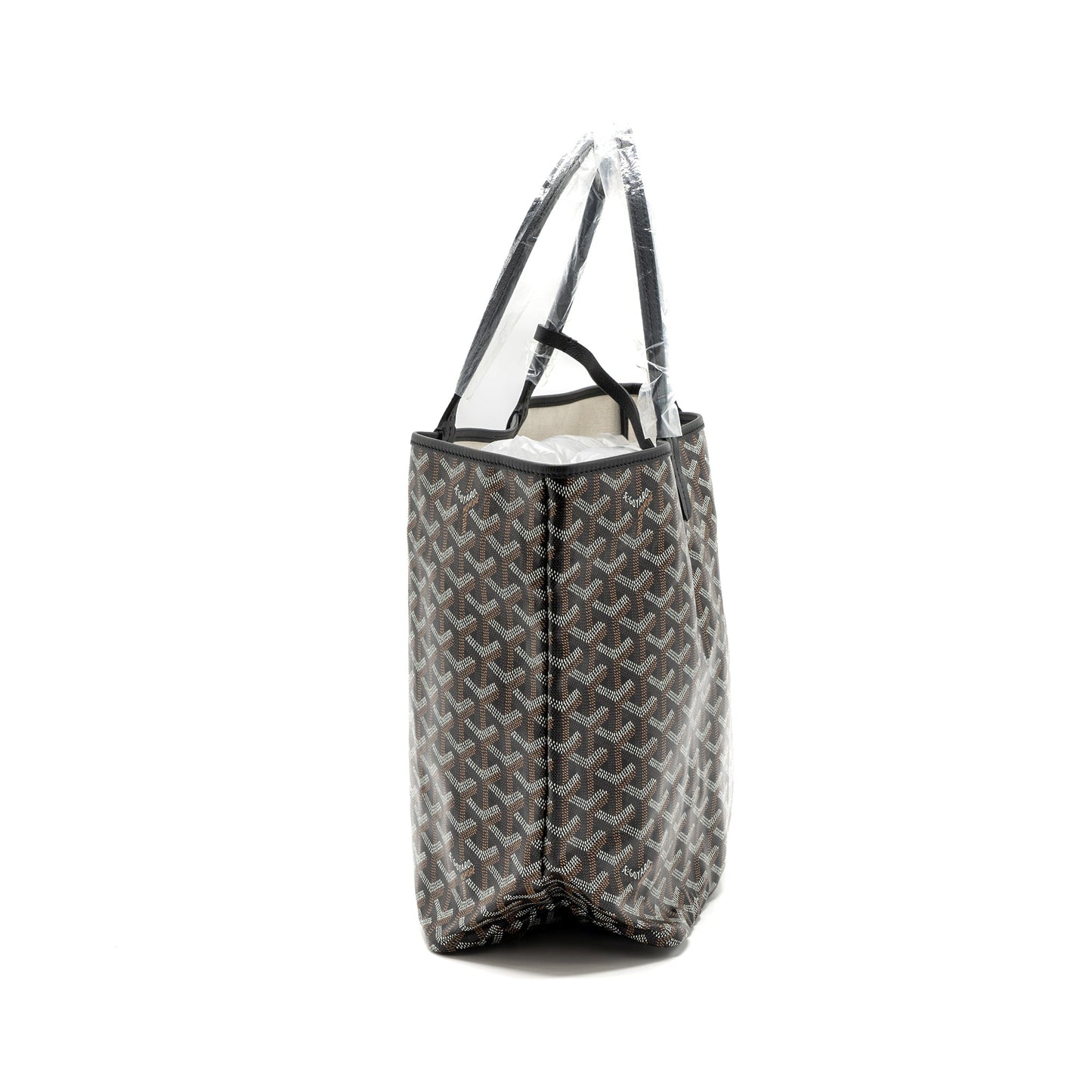 Goyard Saint Louis PM Tote Bag Goyardline Canvas Black SHW