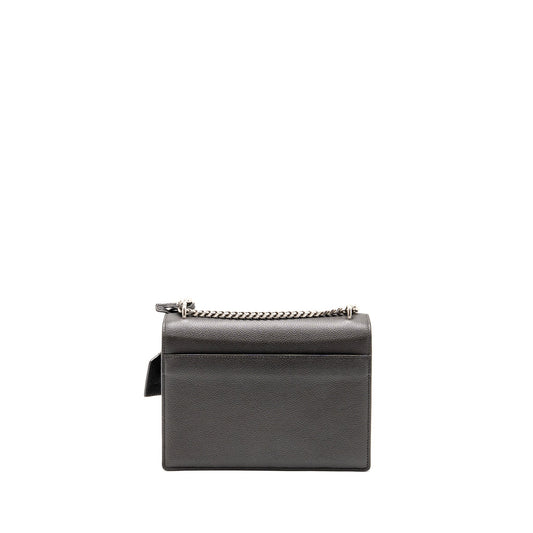 Saint Laurent/YSL Medium Sunset Bag Calfskin Grey SHW