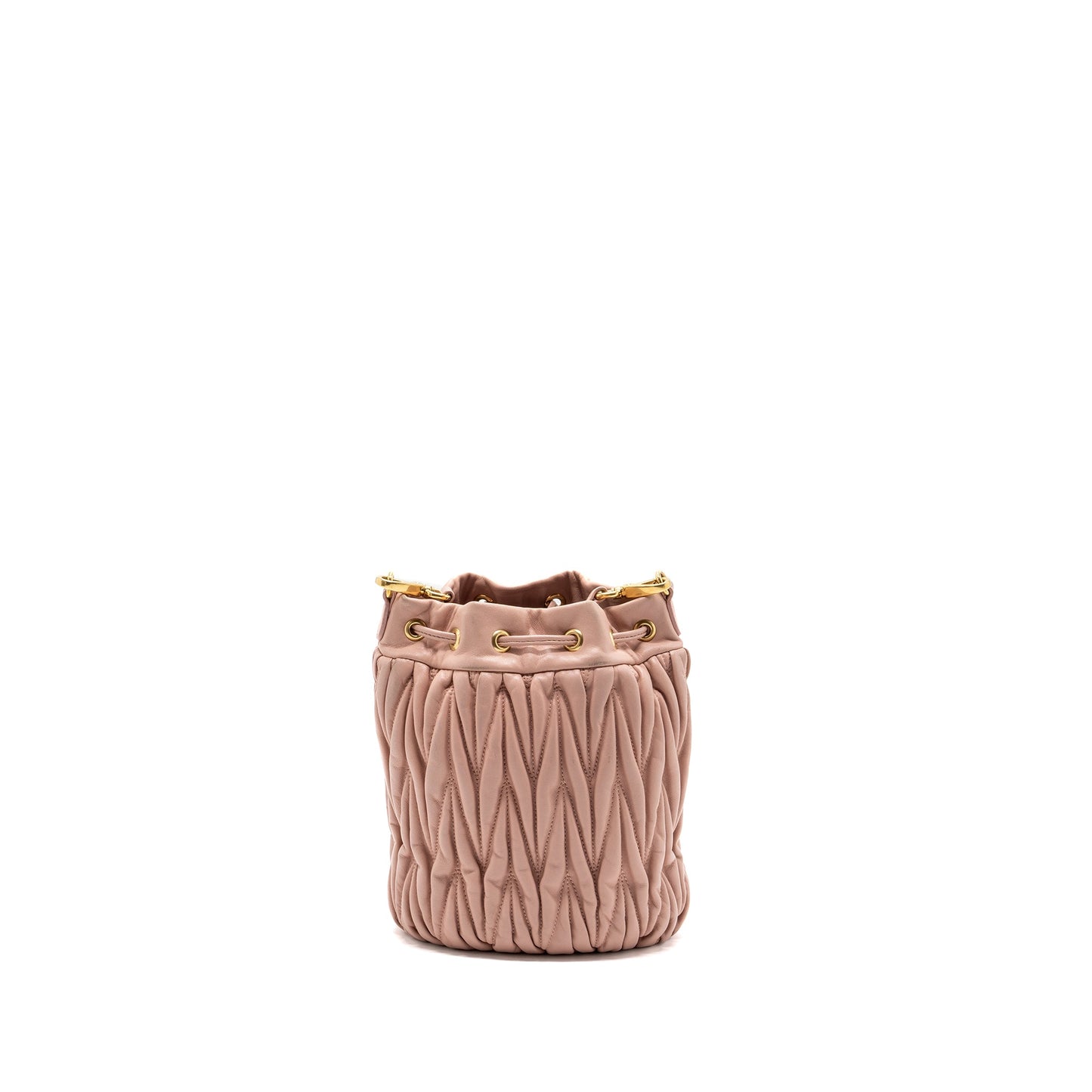 Miumiu Matelasse Bucket Bag Nappa Pink GHW