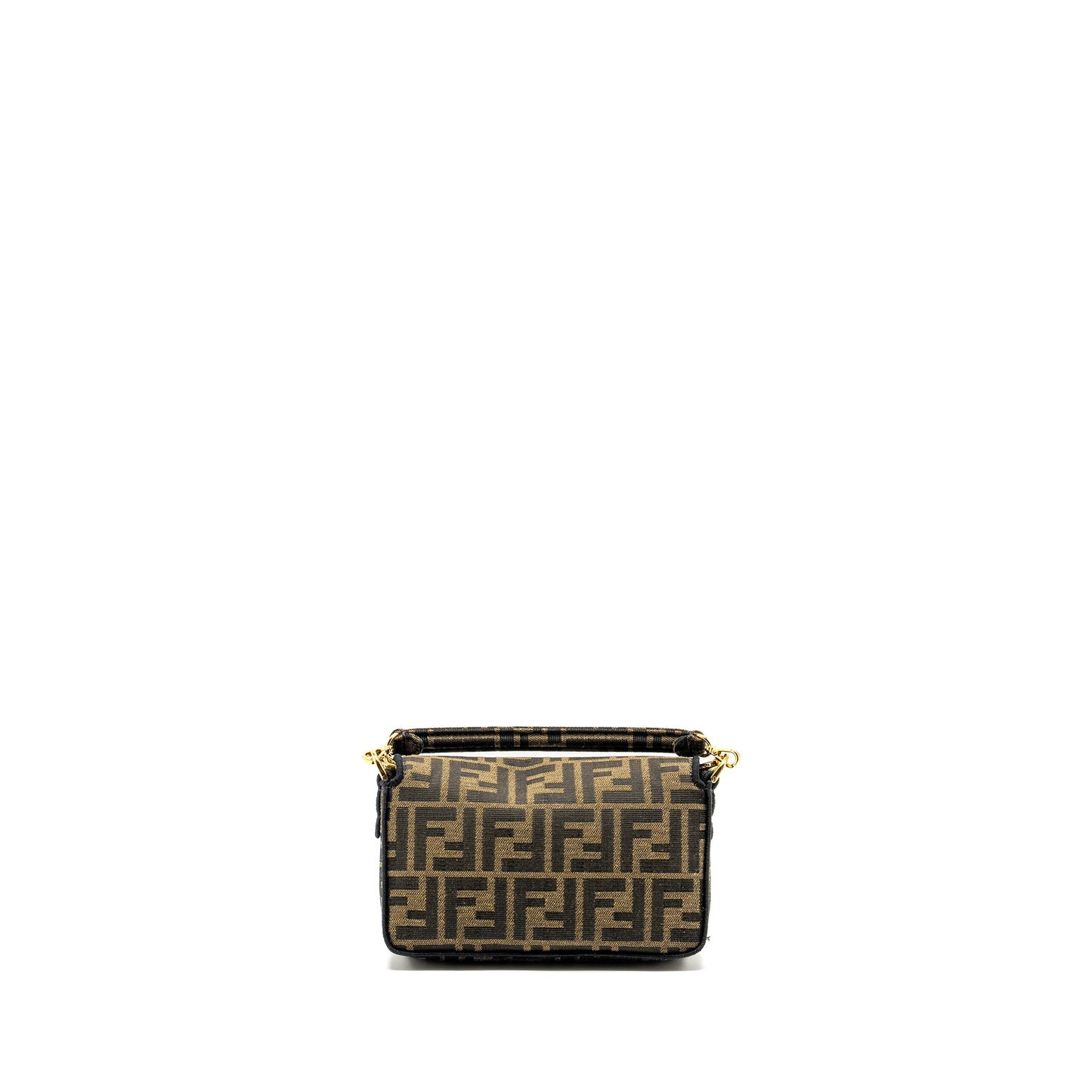 Fendi Mini Baguette Bag FF Jacquard Fabric Brown GHW