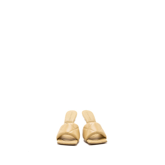 Bottega Veneta Size 37 Lido Sandal Heels Lambskin Beige