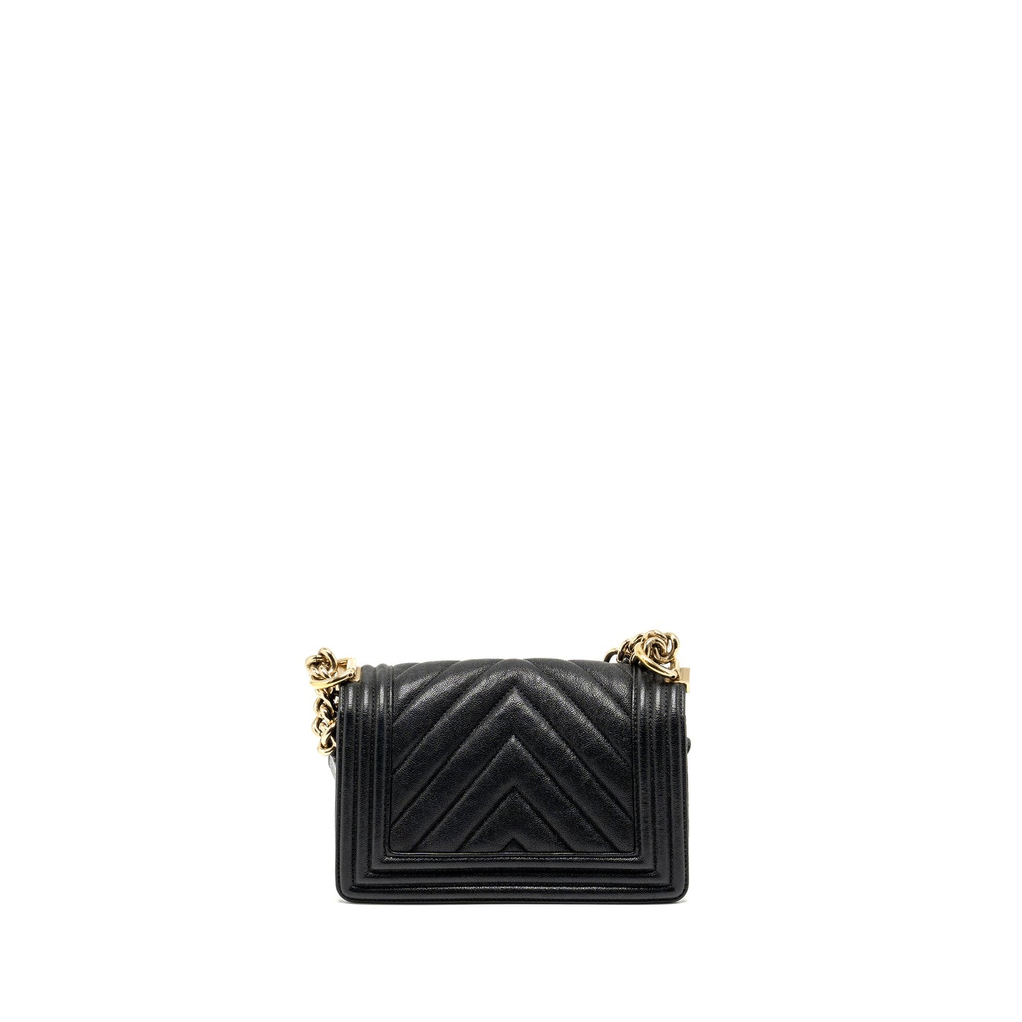 Chanel Small Boy bag Chevron Caviar black LGHW