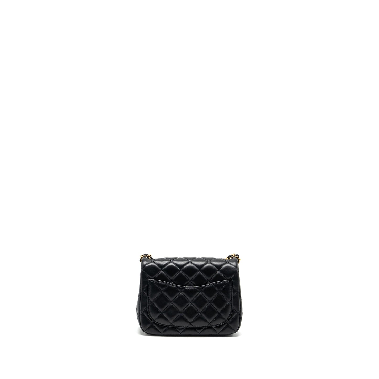 Chanel Pearl Crush Mini Square Lambskin Black GHW (Microchip)