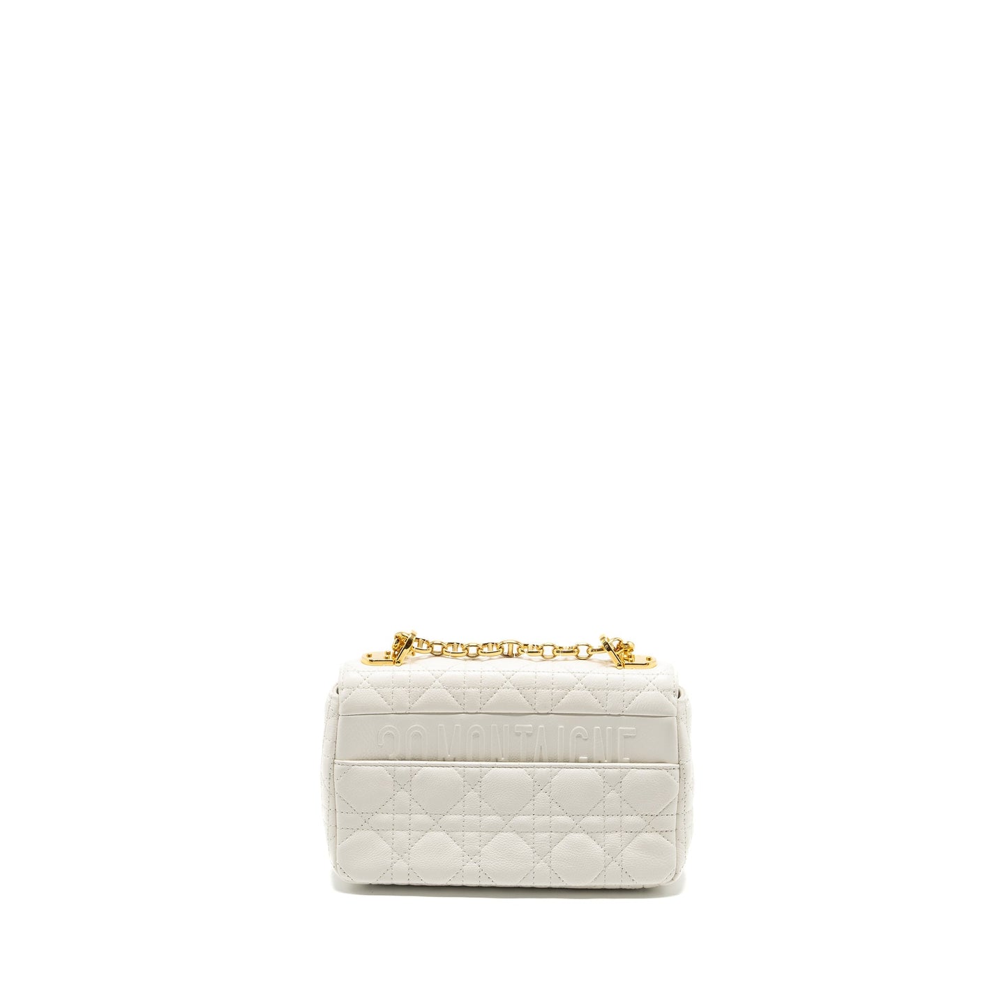 Luxury Dior Caro S flap bag calfskin white GHW