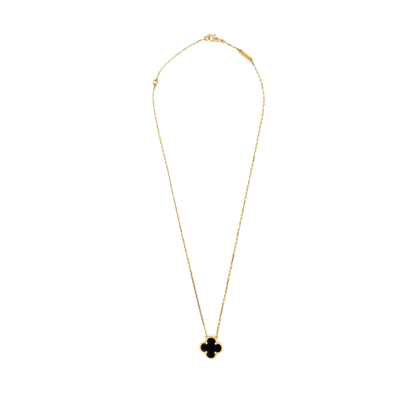 Van Cleef & Arpels Vintage Alhambra Pendant 18K Yellow Gold ONYX