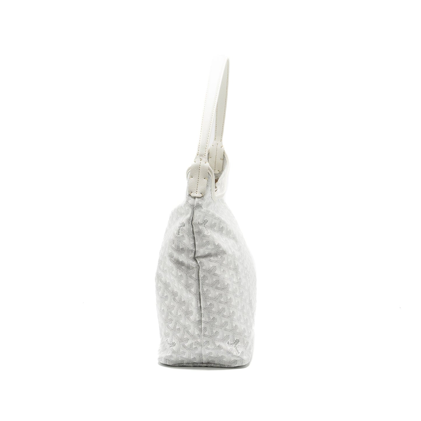 Goyard Boheme Hobo Bag Goyardline Canvas/Calfskin White SHW