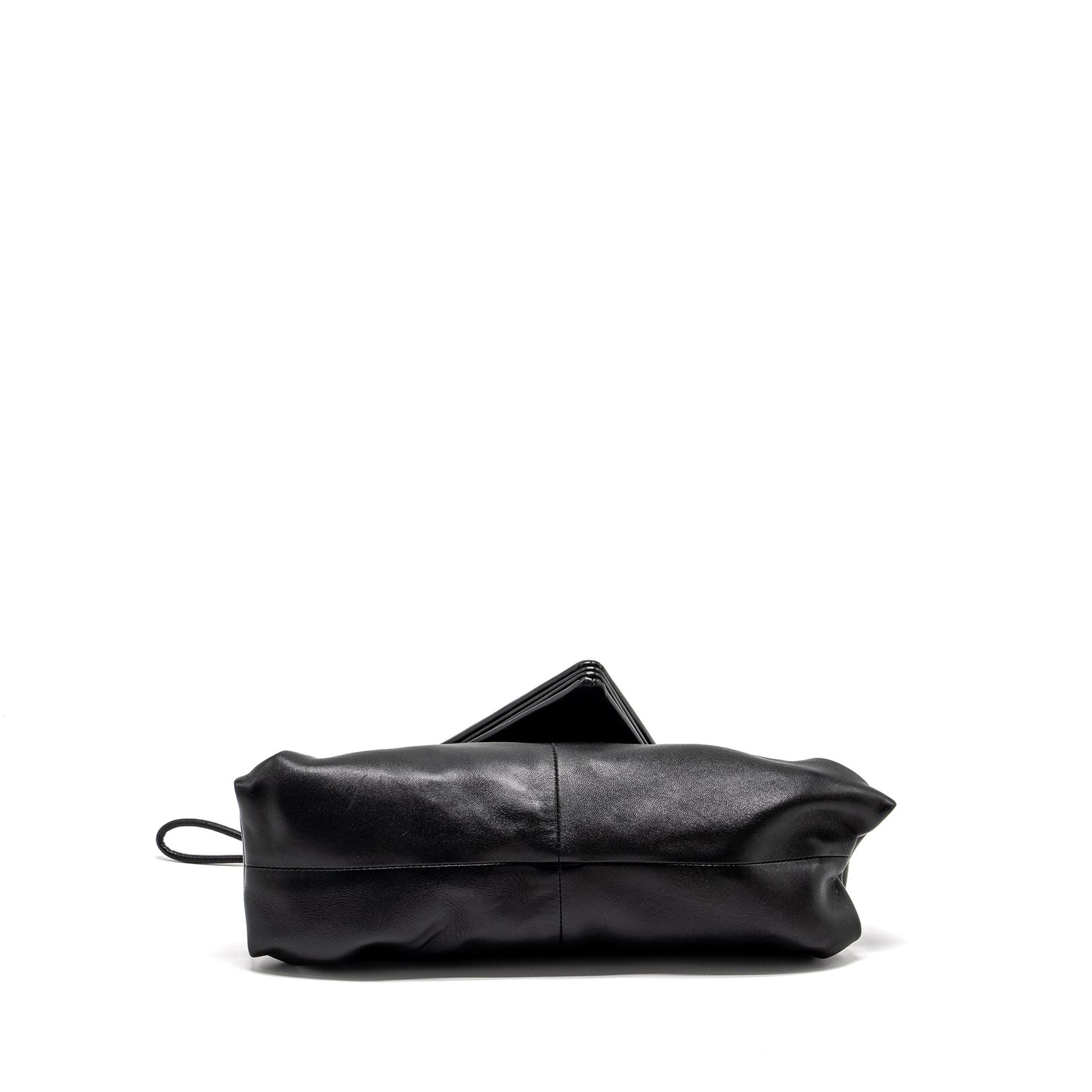 Bottega Veneta Trine Envelop Clutch Leather Black SHW