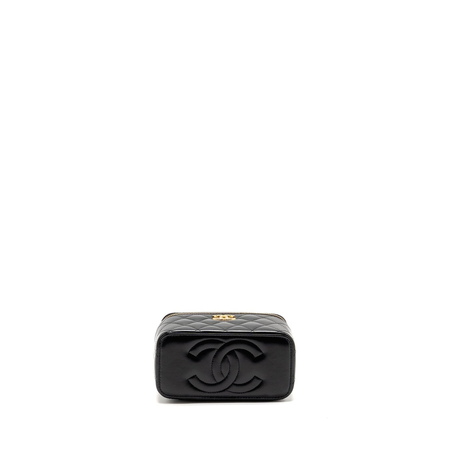 Chanel Long Vanity with Chain detail CC Logo Lambskin Black GHW(microchip)