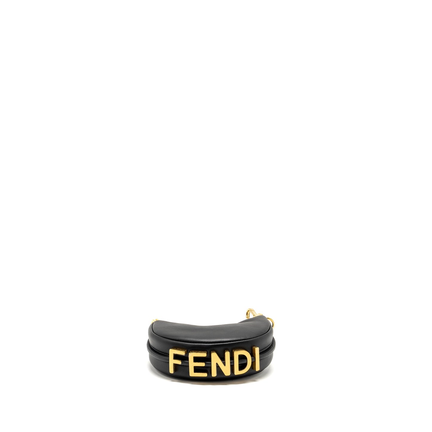 Fendi Nano Fendigraphy Leather Charm Calfskin Black GHW