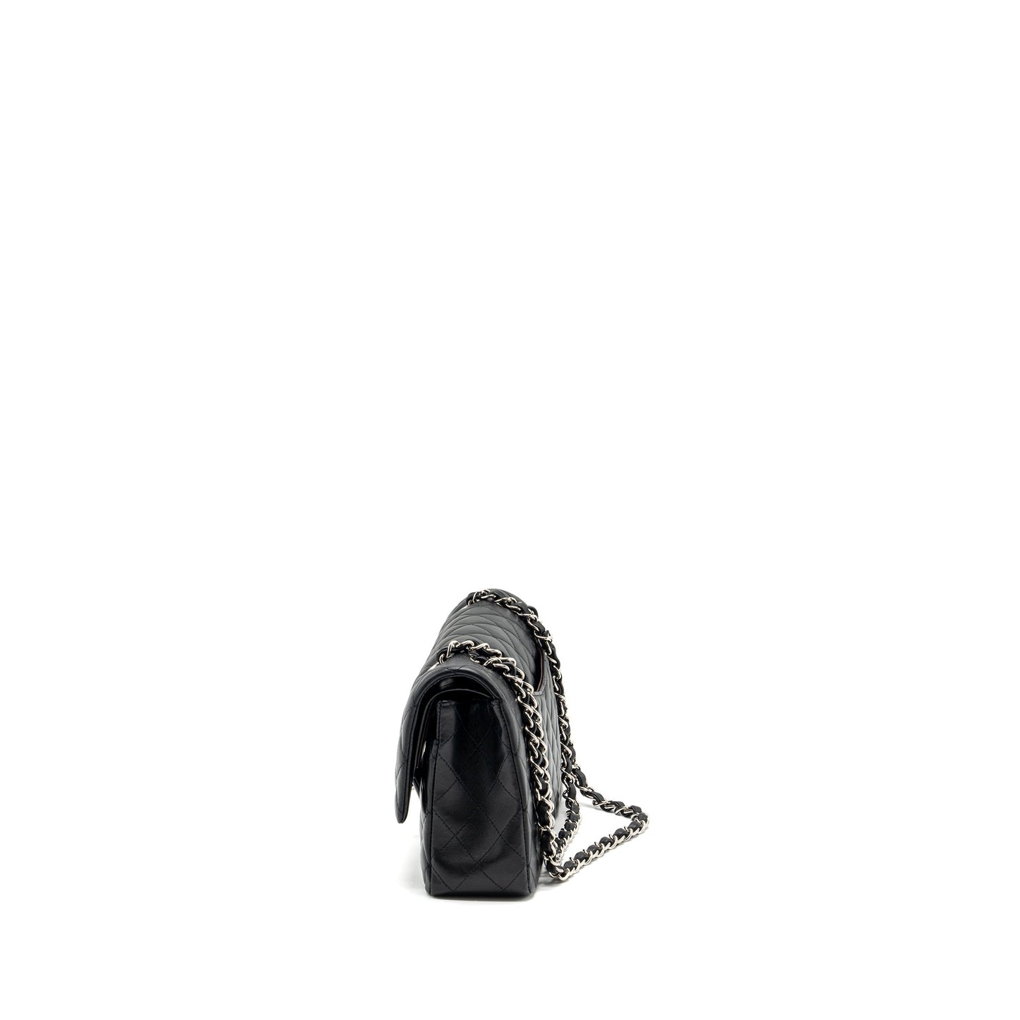 Chanel Medium Classic Double Flap Bag Lambskin Black SHW