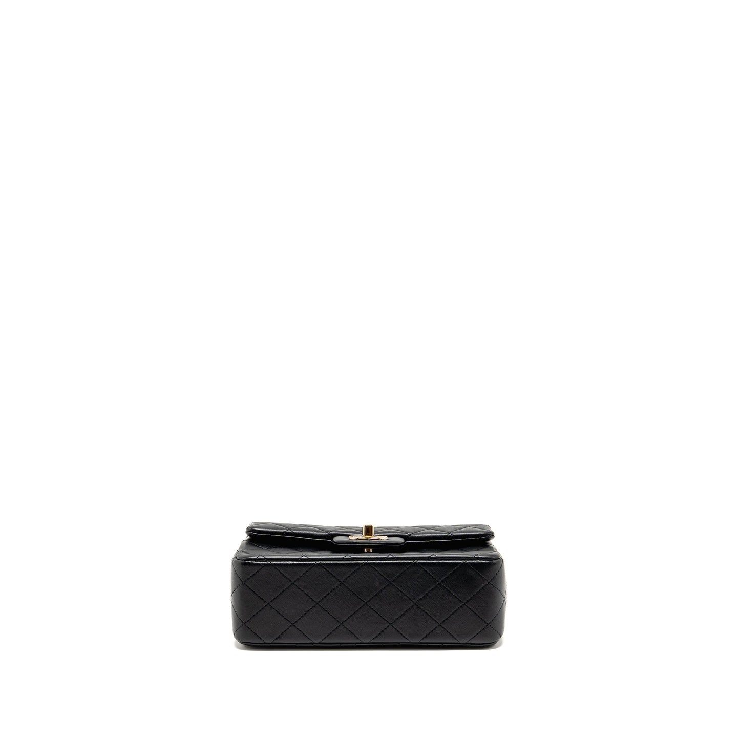 Chanel Top Handle Mini Rectangular Flap Bag Lambskin Black LGHW (Microchip)