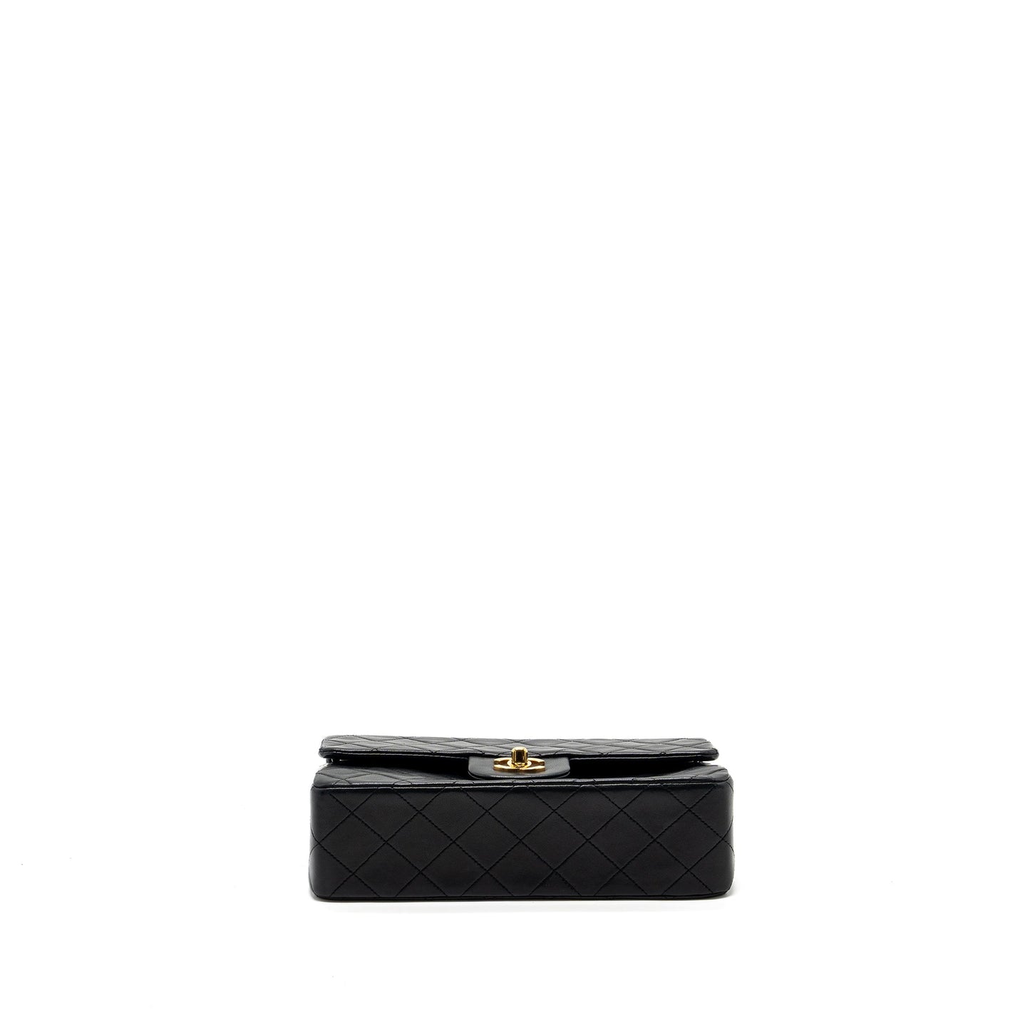 Chanel Vintage Small Classic Double Flap Bag Lambskin Black GHW