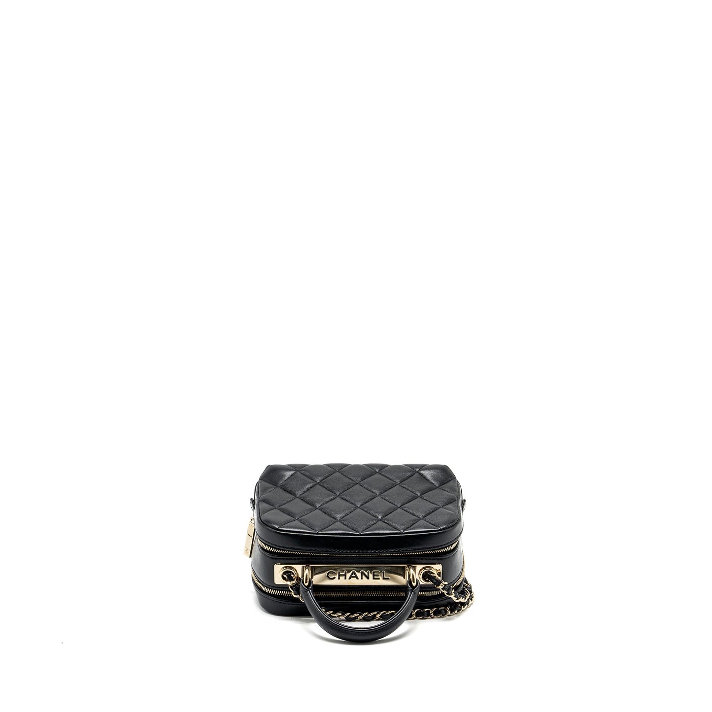 Chanel trendy cc top handle vanity bag lambskin black GHW
