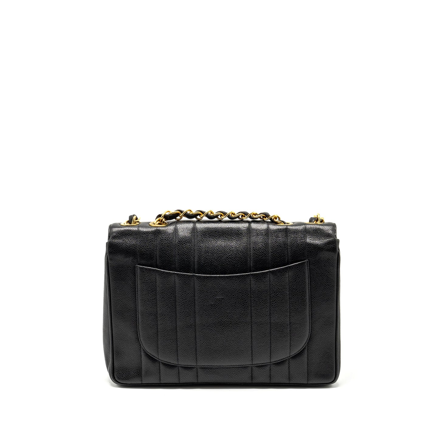 Chanel vintage quilted flap bag caviar black GHW