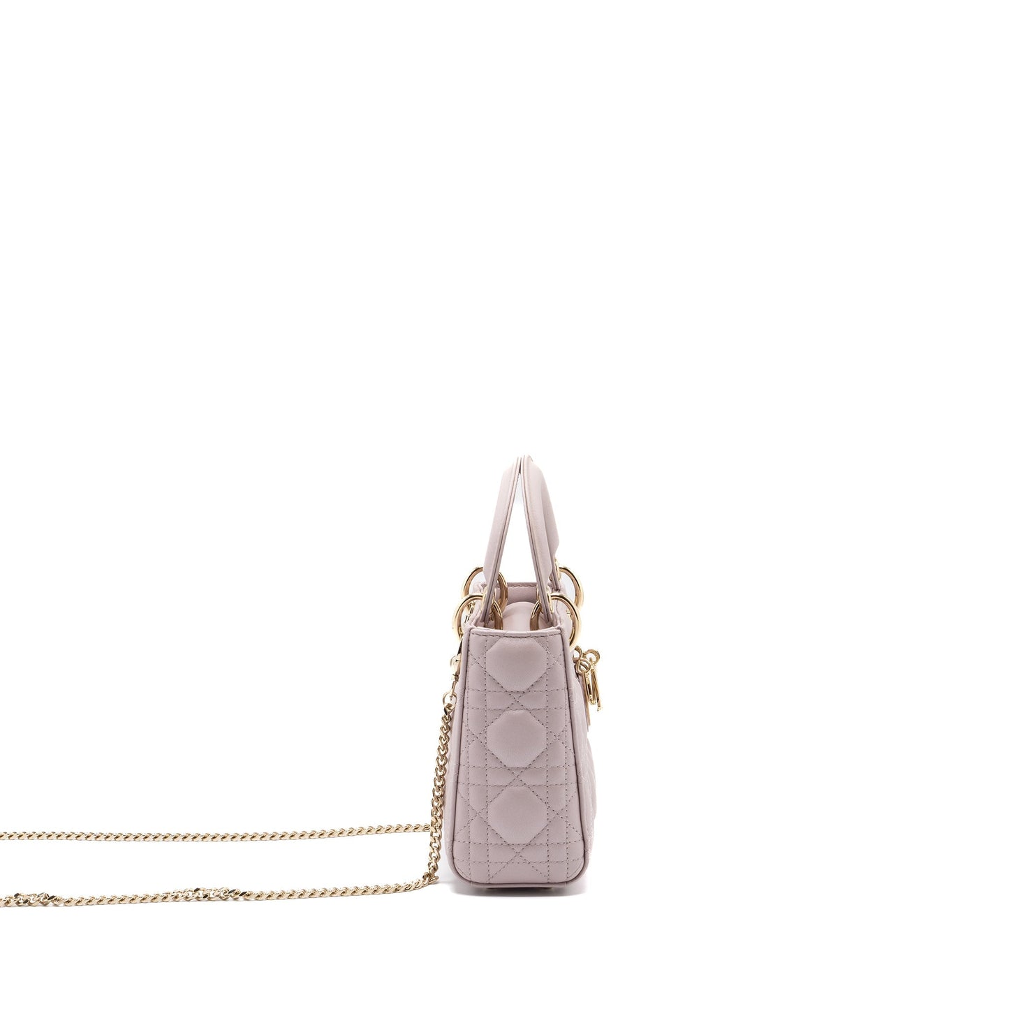 Luxury Dior mini lady Luxury Dior lambskin light pink LGHW