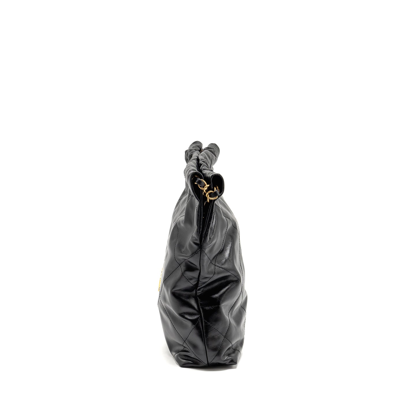 Chanel Small 22Bag Shiny Calfskin BLACK GHW (Microchip)