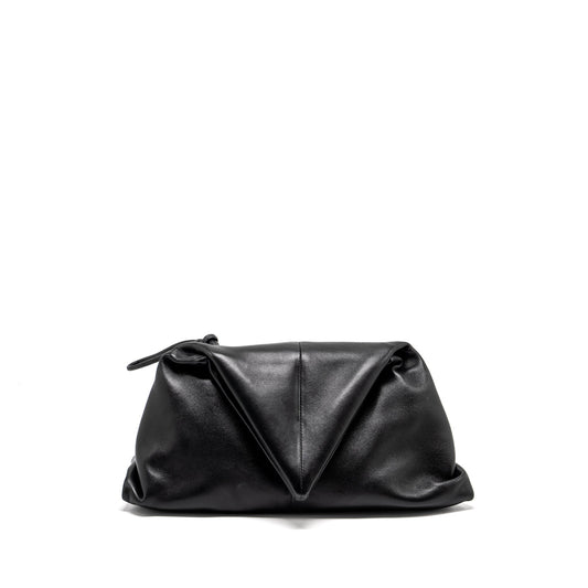 Bottega Veneta Trine Envelop Clutch Leather Black SHW