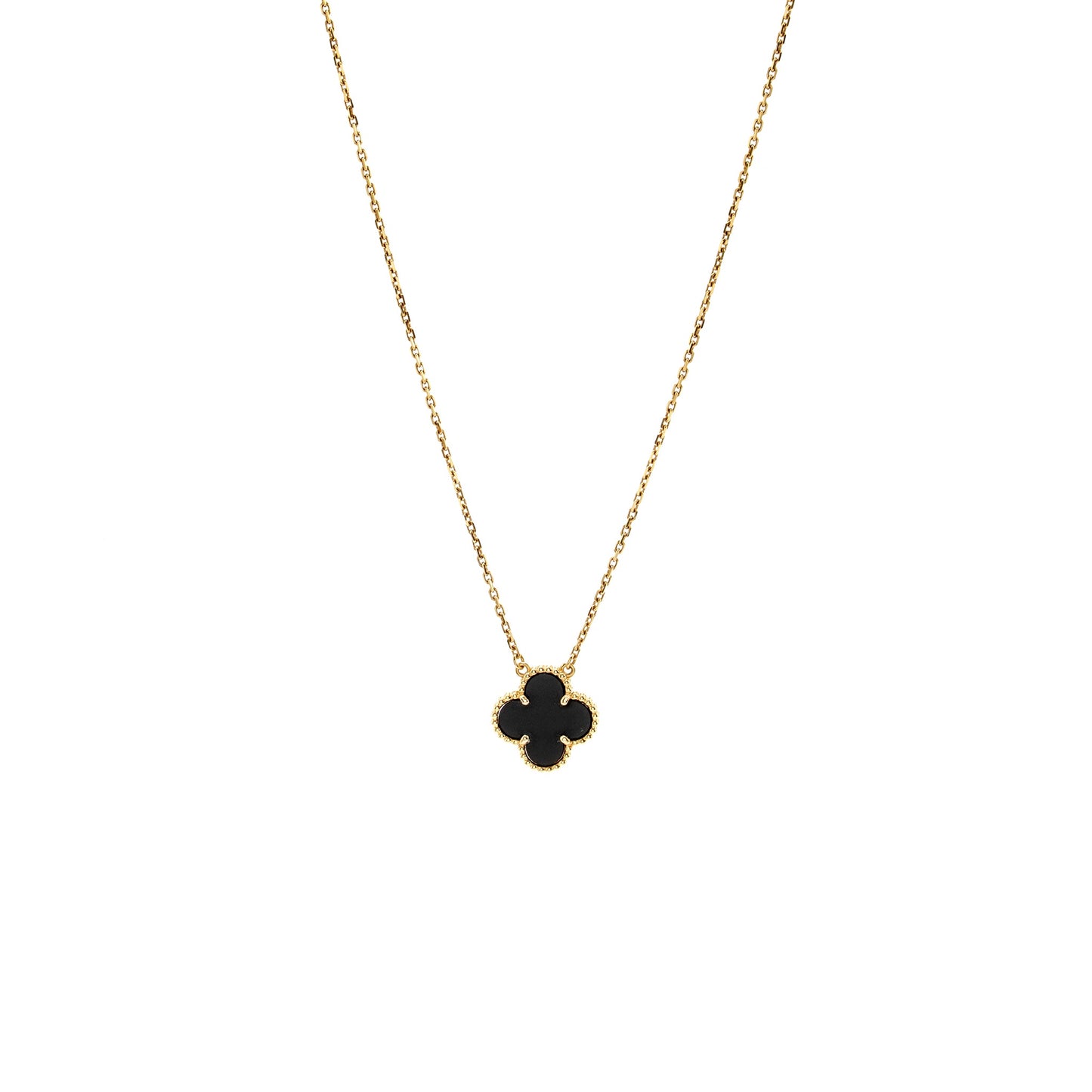Van Cleef & Arpels Vintage Alhambra Pendant 18K Yellow Gold ONYX