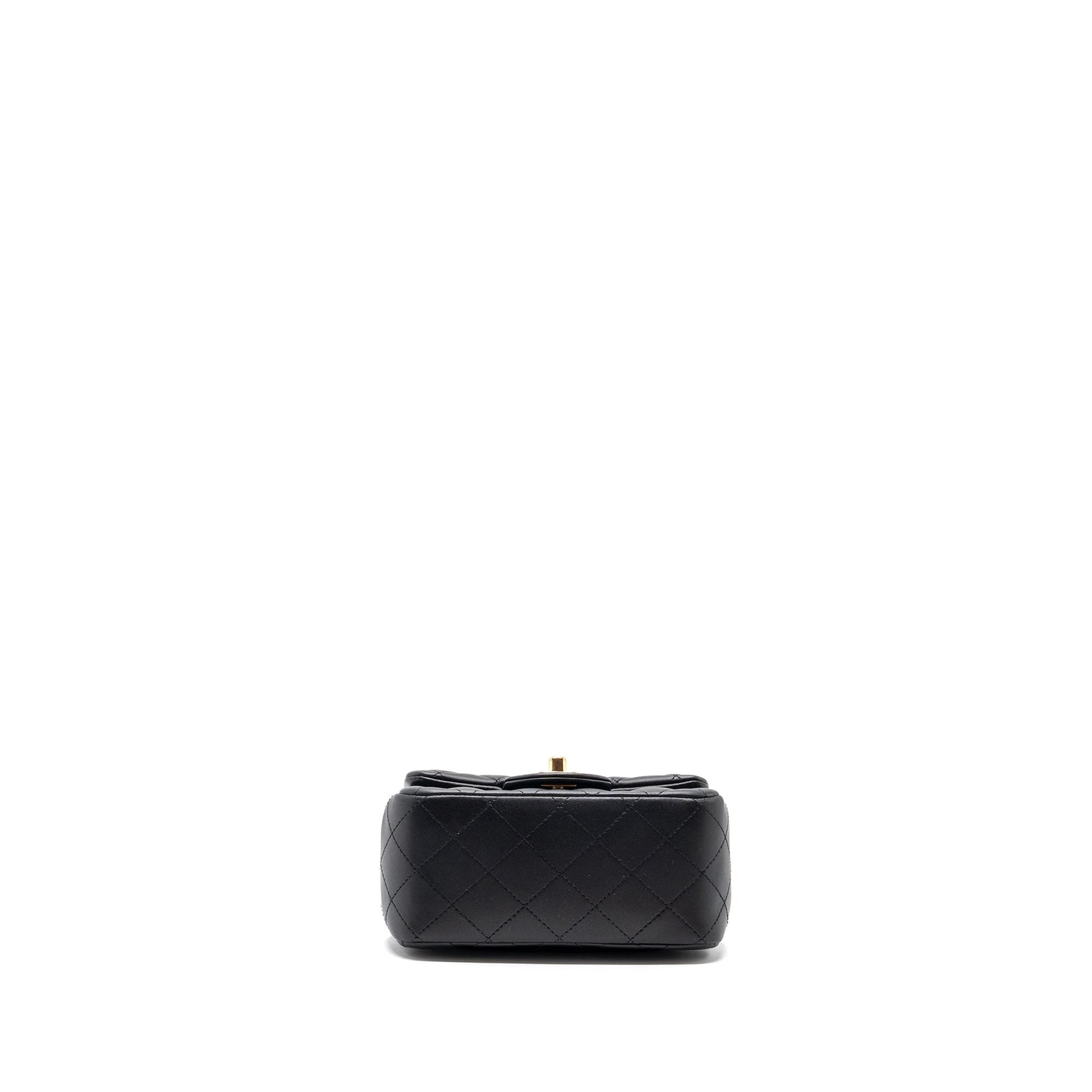 chanel mini square flap bag lambskin black GHW