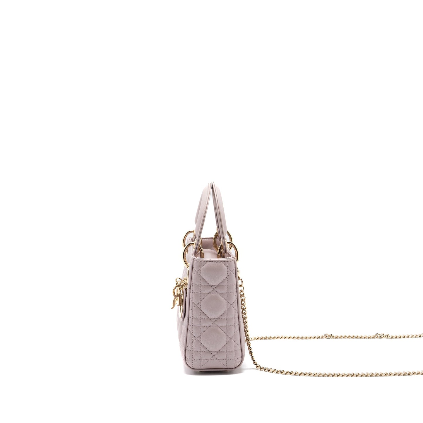 Luxury Dior mini lady Luxury Dior lambskin light pink LGHW