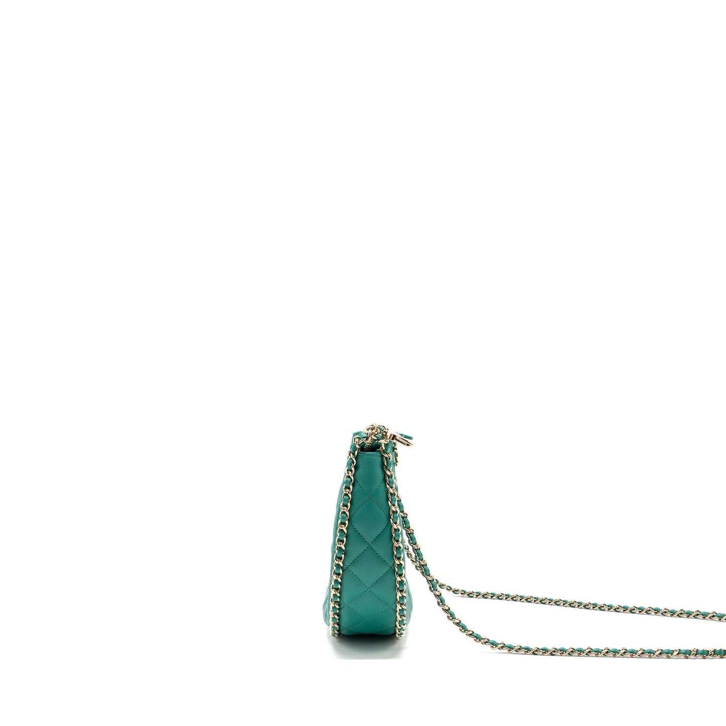 Chanel Small Moon Hobo Lambskin Green LGHW (microchip)