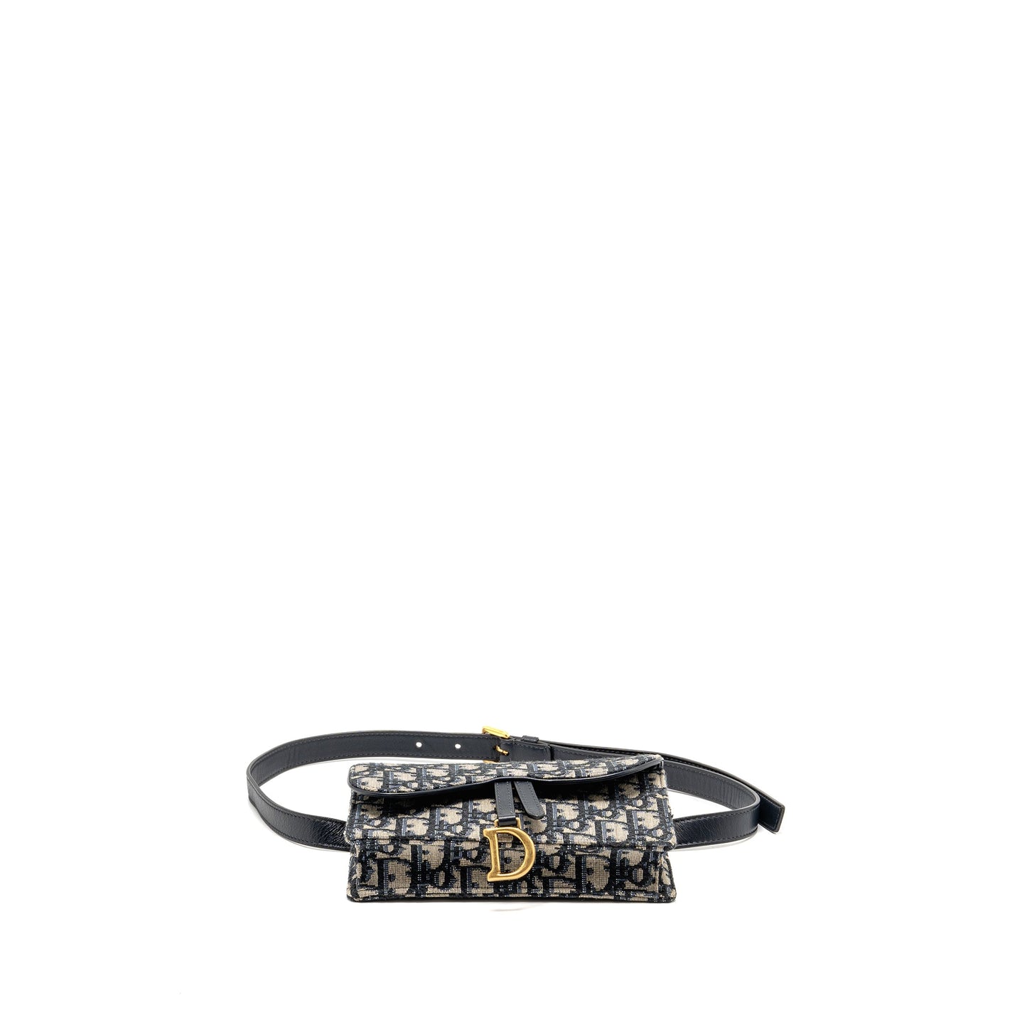 DIOR Saddle Belt Bag Blue Oblique Jacquard Canvas GHW