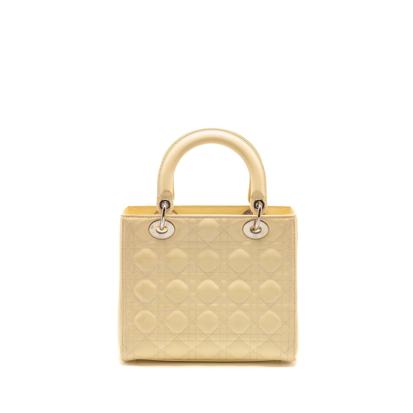 Luxury Dior Medium Lady Luxury Dior Patent Light Yellow SHW