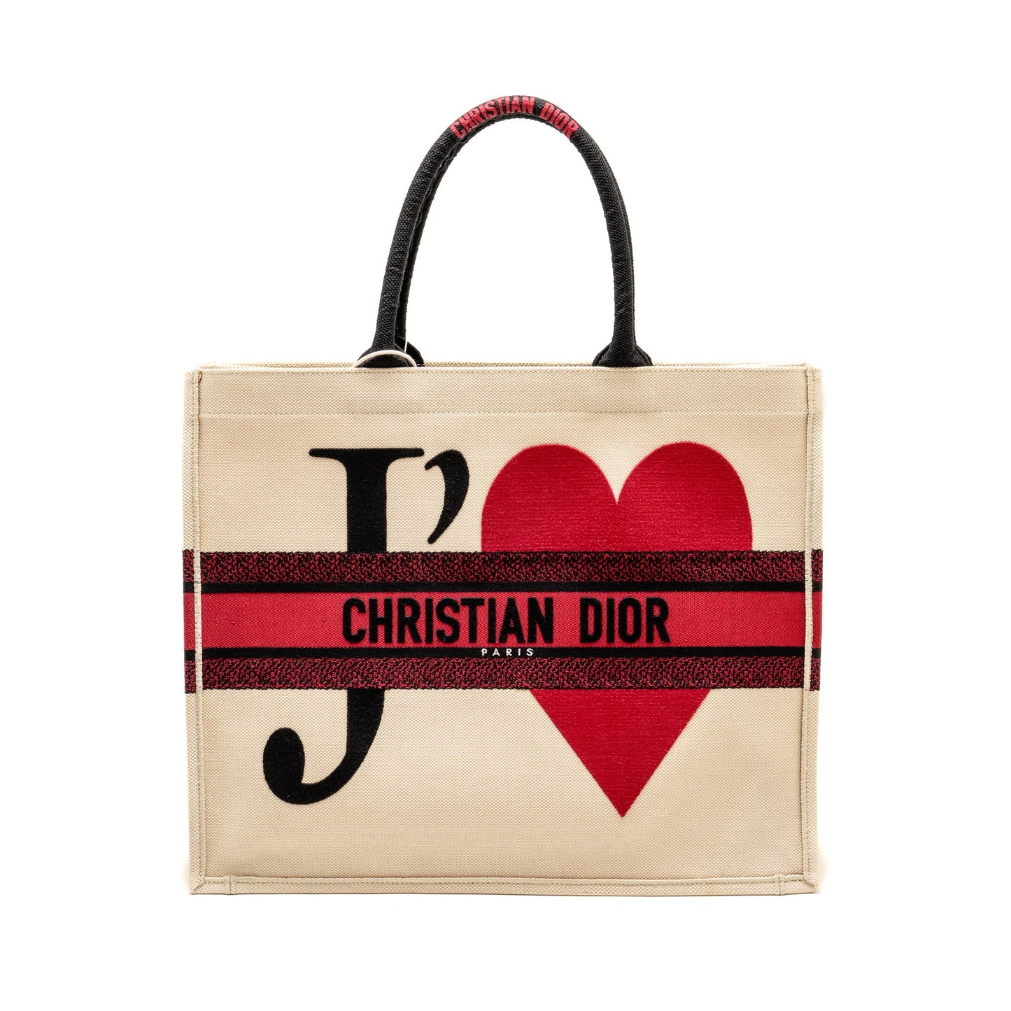 Luxury Dior Luxury DiorAmour Valentines Je T’aime Limited Edition Large Book Tote Canvas Multicolour