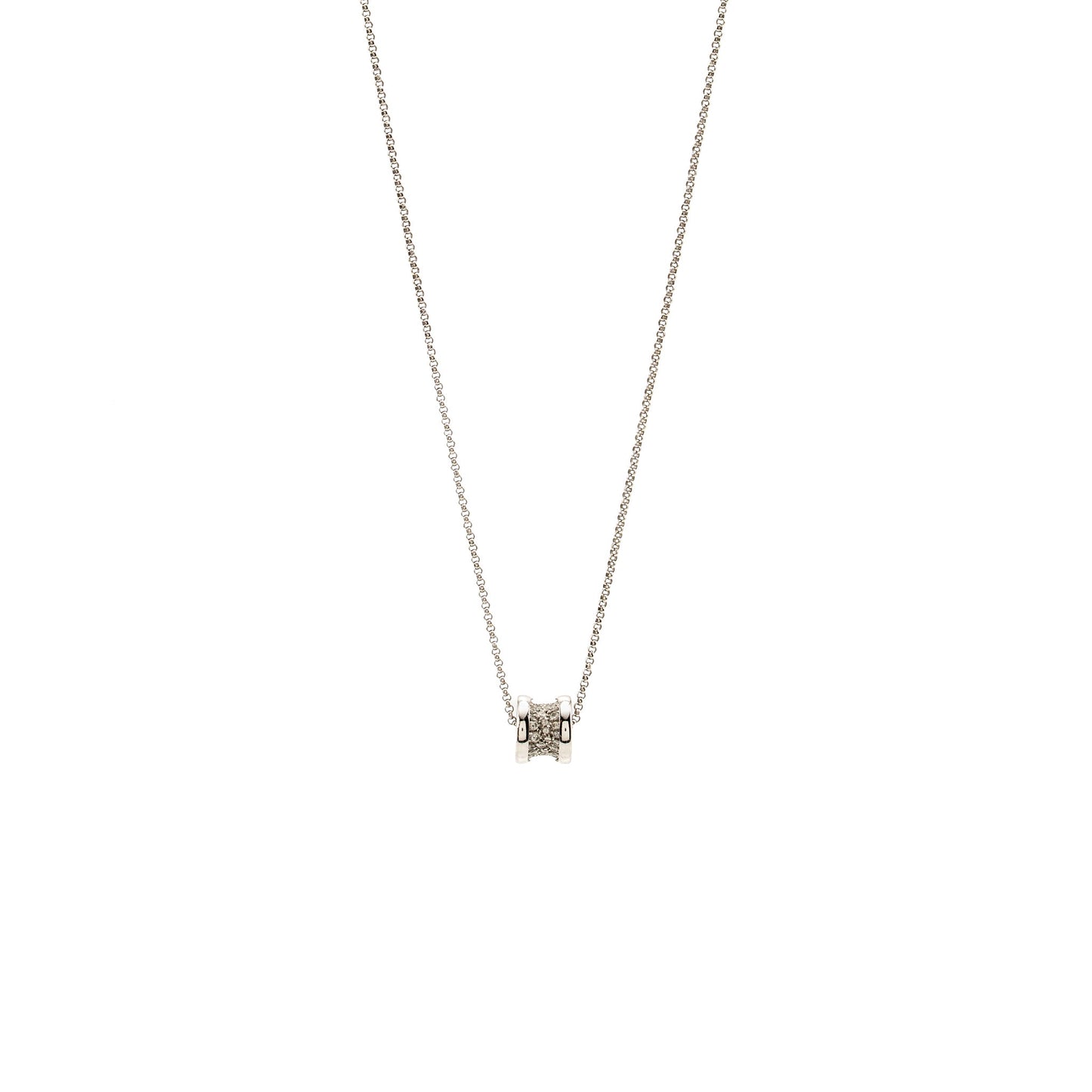 Bvlgari Mini B.zero Necklace white gold paved diamonds