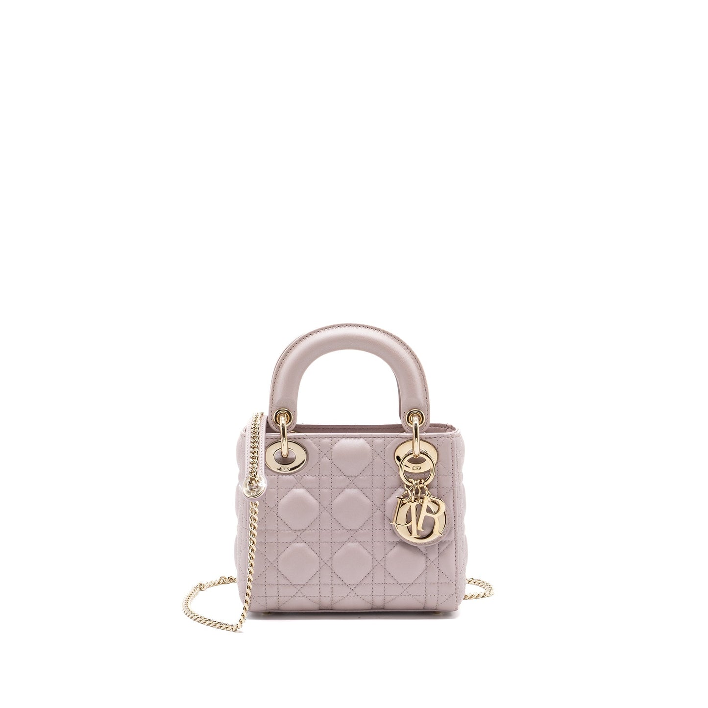 Luxury Dior mini lady Luxury Dior lambskin light pink LGHW