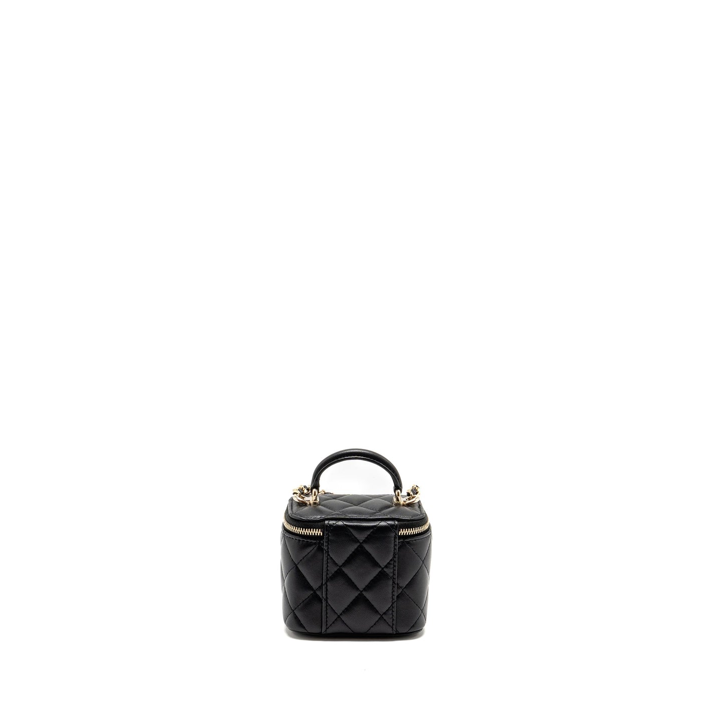 Chanel Top handle mini vanity with chain lambskin black LGHW (microchip)